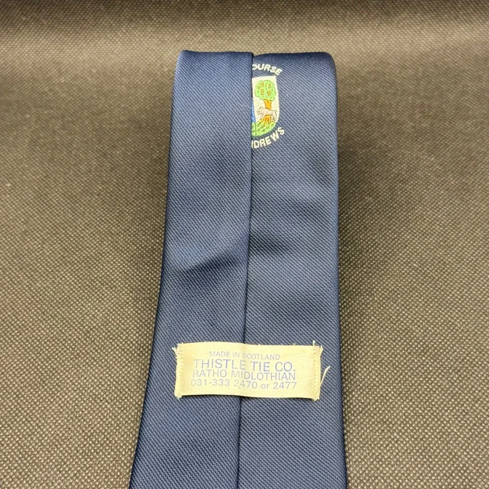 Vintage 1980s Thistle Old Course St Andrews Silk Tie 3